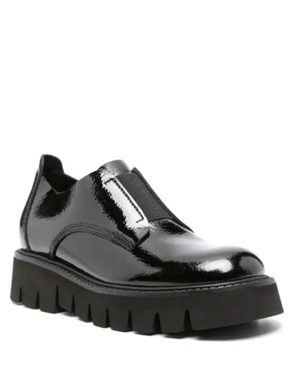$700 PEDRO GARCIA SILVIA WATER RESISTANT PLATFORM LOAFER BLACK PATENT 39 (DD5)